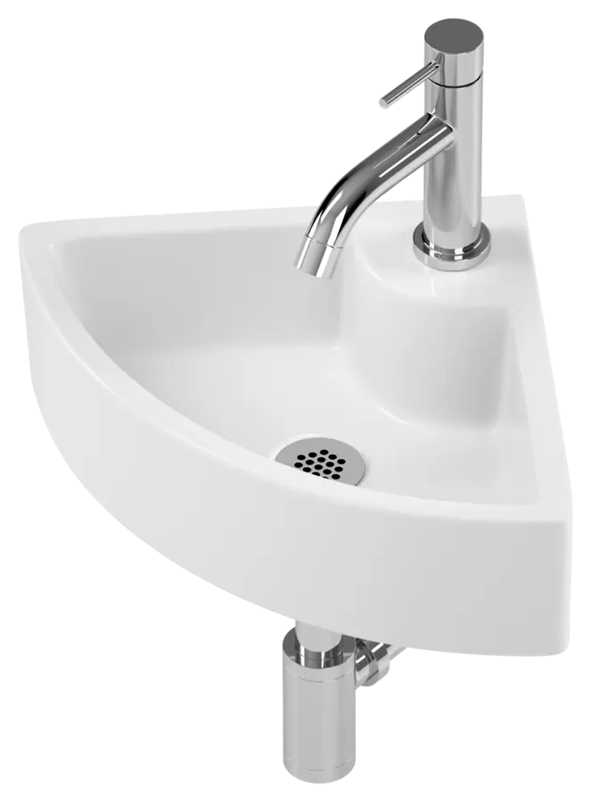 Atlantic handenwasserset Ozzy hoekmodel wit