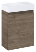 Atlantic toiletmeubel Imani donker eiken met witte wastafel 22,2 × 40,2 × 58 cm