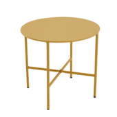 Bijzettafel Chris geel metaal ø 50 cm