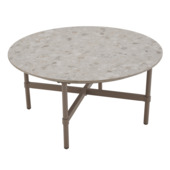 Bijzettafel Laura taupe metaal ø 80 cm