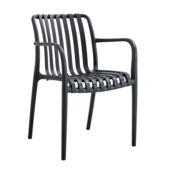 Tuinstoel Fleur zwart kunststof