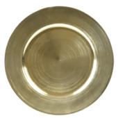 Sous-assiette dorée en plastique 33 cm