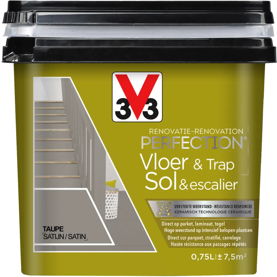 V33 Renovatieverf Protection Vloer & Trap taupe 750 ml