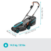 Tondeuse 2x 18 V Gardena Powermax P4A 37 cm (sans batterie ni chargeur)