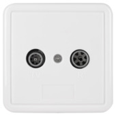 Prise coaxiale TV/FM Q-link montage apparent blanc