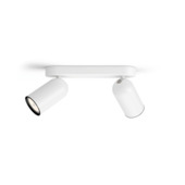 Support 2 spots Pongee Philips 2x GU10 sans ampoules max. 10 W blanc