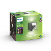 Philips wandlamp Grass met bewegingsmelder met geïntegreerde LED 2x4,5W 1600 lumen antraciet