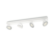 Support 4 spots Clockwork blanc 4x4,5 W Philips