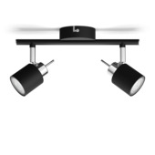 Support 2 spots Philips Meranti noir 2x GU10