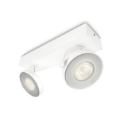 Support 2 spots Philips Clockwork blanc + ampoules LED WarmGlow