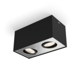 Support 2 spots Box Philips LED intégrée 2x 4,5 W noir