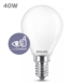 Ampoule sphérique LED Philips E14 mat 40 W blanc chaud