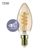 Philips LED kaars E14 15 W filament goud spiraal dimbaar