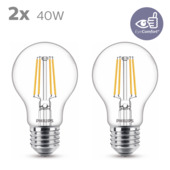 Philips LED peer E27 40W filament helder niet dimbaar 2 stuks