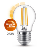 Philips LED kogel E27 25 W filament helder warmglow dimbaar