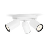 Support 3 spots Pongee Philips 3x GU10 sans ampoules max. 10 W blanc