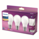 Ampoule poire LED Philips E27 mat 60 W blanc chaud 3 pièces