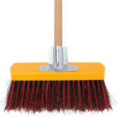 Straatborstel - met gele PVC haren - 40 x 10 cm - kunststof