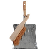 Pelle et balayette en métal et bois