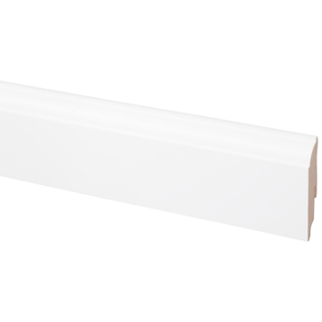 Plint mdf  kwartrond 1980 wit 240 cm