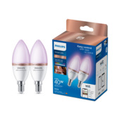 Ampoule flamme LED Philips Smart color E14  40 W dimmable