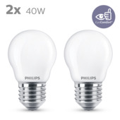 Philips LED kogel E27 40W mat niet dimbaar 2 stuks