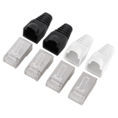 Q-Link UTP connector RJ45 2x kap zwart 2x kap wit 4 stuks