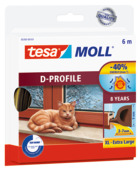 Tesa Moll tochtstrip classic D-profiel 8jr, 6m wit