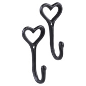 Crochet porte-manteau Love noir en fonte