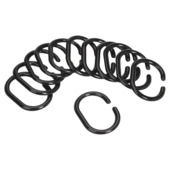 Spirella douchegordijnringen c-minor zwart 12 stuks