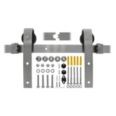 Kit de fixation industriel pour porte coulissante inox  - set complet avec rouleaux