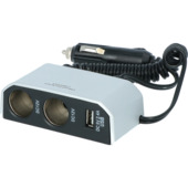 Carpoint 2-weg 12 V stekkerdoos 2x 12V en 1x USB