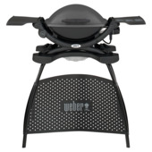 Weber Q 1400 elektrische bbq metaal grijs op standaard 43 x 32 cm