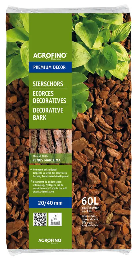 Écorces décoratives Pinus Maritima Agrofino 20-40 mm 60L
