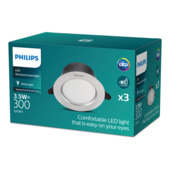 Philips inbouwset LED Diamond 3x3,5W 2700K zilver