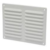 Grille à ailettes Sanivesk aluminium blanc mat 245x195 mm