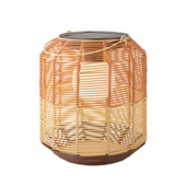 Solar LED (ophang)lantaarn Ø 24x28 cm naturel/bruin