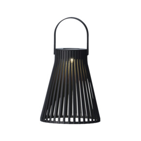 Solar LED lantaarn 18,5 cm hoog zwart