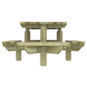 Kinder picknicktafel Julia grenen hout 120 x 120 x 64 cm