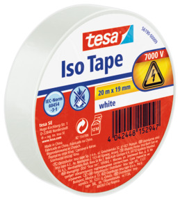 Tesa elektrische isolatietape wit 19 mm x 20 m