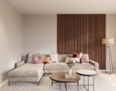 Tasseau Decowall Acoustic Blend noyer 260x30cm, combinaison de largeurs différentes, 2 pièces (1.56m²)