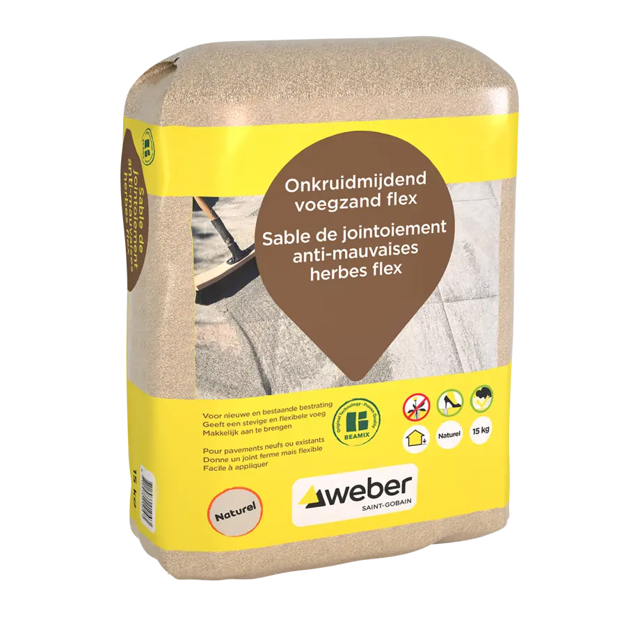 Weber Beamix onkruidmijdend voegzand flex naturel 15 kg