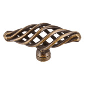 Knop Claire messing antiek 62mm