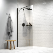 Sealskin inloopdouche A3 Hooked 90x200 cm helder glas/matzwart