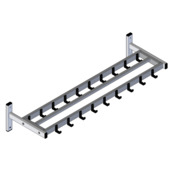 V-Part wandkapstok met 19 haken - aluminiumgrijs / zwart