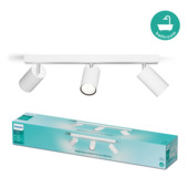 Support 3 spots Philips Idris IP44 3x GU10 blanc