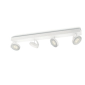Support 4 spots Clockwork Philips blanc