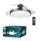 Plafonnier + ventilateur Philips Atlas LED nickel