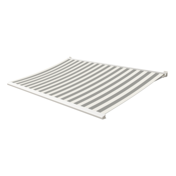 Knikarmscherm Calando streep grijs/wit (kleurnr. T356) op maat