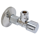 Schell hoekstopkraan knel + rozet 1/2"M x 10 mm chroom